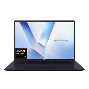 Asus M1807HA-S8033W-P, VivoBook 17, 18.4" WUXGA Screen(IR-Webcam), AMD Ryzen 7-260,16GB DDR5 RAM, 1TB NVMe SSD, Wirelss AX+Bluetooth, Windows 11 Home, Quiet Blue, 1 Year Warranty