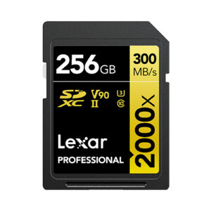 Lexar LSD2000256G-BNNNG, Professional 2000x SDXC, 256GB, UHS-II, Read Speed: Up to 300MB/s, 10 Year Warranty