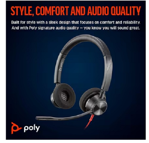 HP/Poly 8X220AA, Blackwire 3320 MS, Wired Stereo Headset, USB-C/A, 2 Year Warranty - Image 4