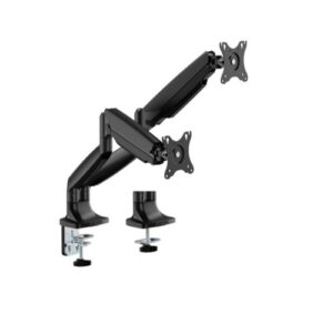 Brateck LDT82-C024-BK, Dual Monitor Arm, 17" to 45" Display Upto 16kg per Screen, Desk Mount, VESA, Tilt, Swivel, Rotation, Matte Black, 3 Year Warranty