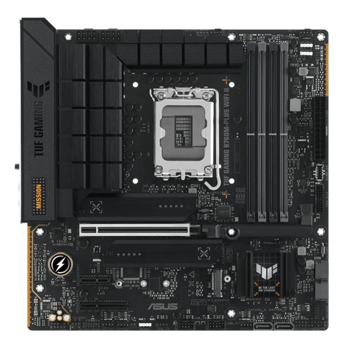 Asus TUF-GAMING-B760M-PLUS-WIFI-II, Micro ATX, Intel LGA1700, 4xDDR5, 3xM.2, 4xSATA 6Gb/s, RAID, 3xPCIe, 1xHDMI, 1xDP, 2.5GbE Ethernet, Wireless AX+Bluetooth, 1xUSB-C, 3xUSB-A, 3xUSB2.0, 3 Year Warranty - Image 2