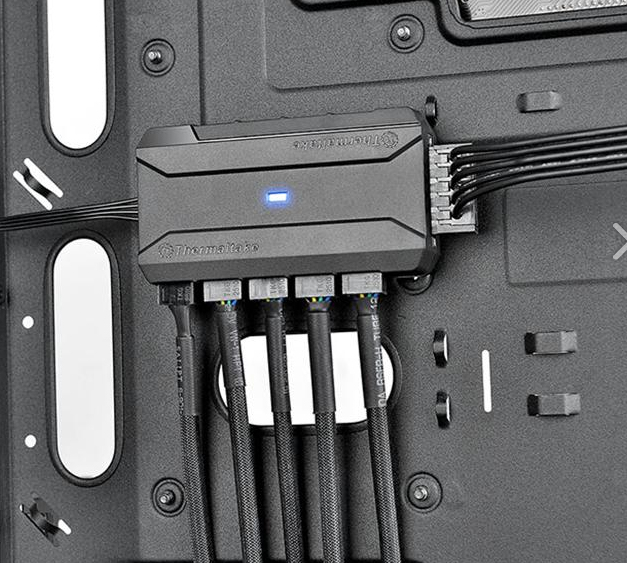 Thermaltake AC-023-AN1NAN-A1, Commander FP – 10 Port Hub for PWM Fans, Support up to 10 Independent Fans, Convenient SATA Power Input, High Quality Symmetrical Design, Neat Cable Management with included beaded cable ties and hook-and-loop, 3-Pin* or 4-Pin; SATA, 1 Year - Image 4