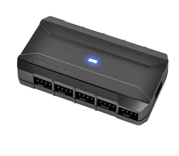 Thermaltake AC-023-AN1NAN-A1, Commander FP – 10 Port Hub for PWM Fans, Support up to 10 Independent Fans, Convenient SATA Power Input, High Quality Symmetrical Design, Neat Cable Management with included beaded cable ties and hook-and-loop, 3-Pin* or 4-Pin; SATA, 1 Year - Image 3