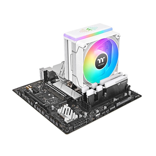 Thermaltake CL-P137-AL12SW-A, ASTRIA 200 ARGB Sync CPU Cooler, Fan Size: 120mm, PWM: 500-1800 RPM, Air Flow: 65 CFM, Single Fan, White, Intel Socket LGA 2066, 2011, 1851, 1700, 1200, 1156, 1155, 1151, 1150, 1150_x000B, AMD AM5, AM4, 2 Year Warranty - Image 4