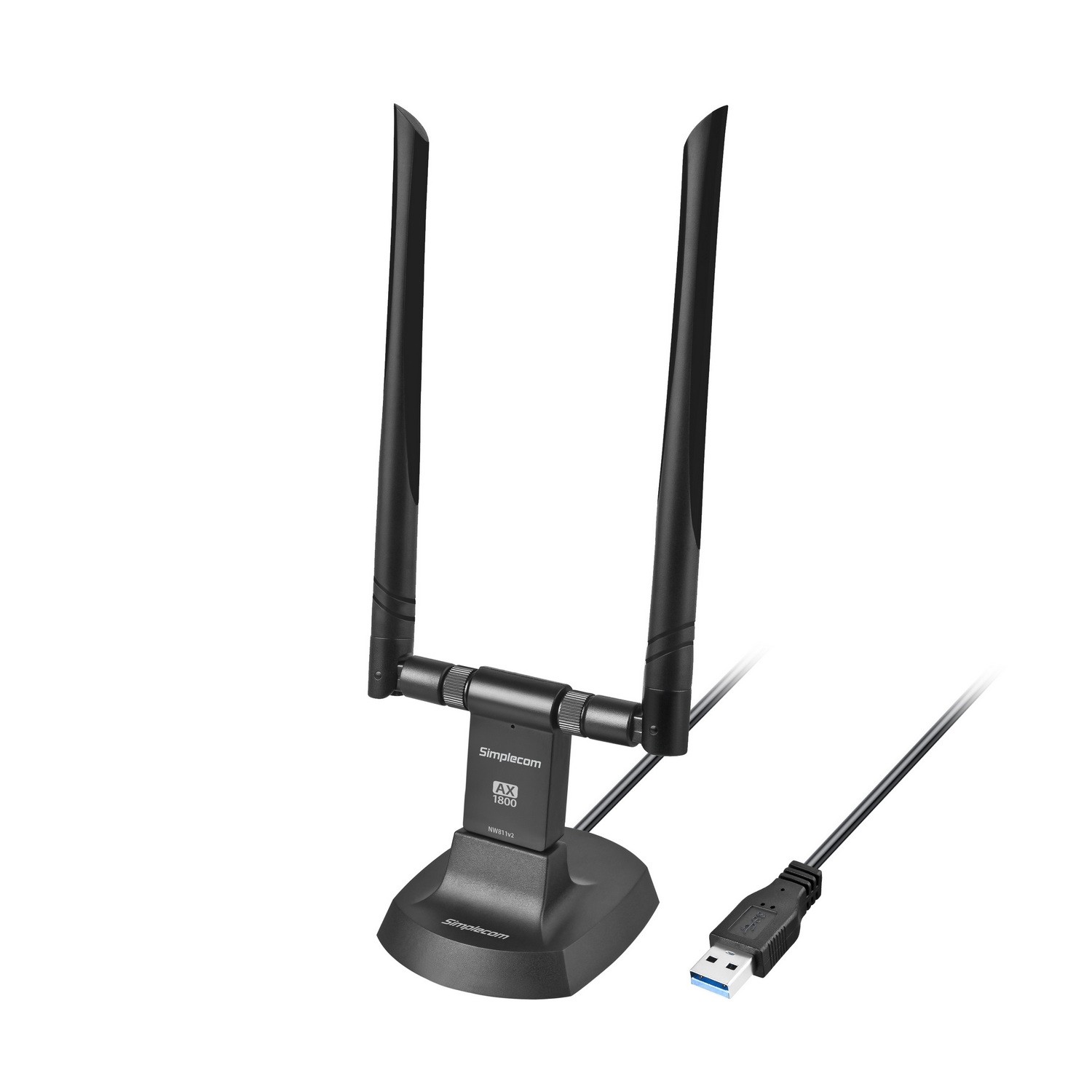 Simplecom NW811V2, AX1800 Dual Band Wireless AX USB Adapter, 2xHigh Gain Antennas, 1 Year Warranty - Image 2