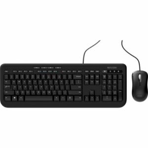 Incase APB-00018, Microsoft Wired Desktop 600 Keyboard & Mouse, QWERTY, USB Cable Keyboard, USB Cable Mouse, Optical, 800 dpi, Black, 1 Year Warranty