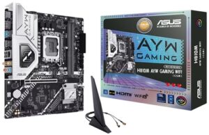 Asus H810M AYW GAMING WIFI-CSM, Micro ATX, Intel LGA 1851, 2xDDR5, 2xM.2, 4xSATA 6Gb/s, RAID, 1xHDMI, 1xDP, 1x PCIe 4.0, GbE LAN, Wireless AX+Bluetooth 2xUSB3.2, 4x USB2.0, 3 Year Warranty