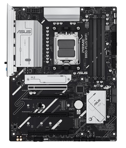 Asus PRIME B850-PLUS WIFI-CSM, ATX, AMD AM5, 4xDDR5, 3xM.2, 4xSATA 6Gb/s, SATA, 3xPCIe, 1xHDMI, 1xDP, Ethernet, Wireless AX+Bluetooth, 1xUSB-C, 7xUSBA, 3 Year Warranty - Image 2