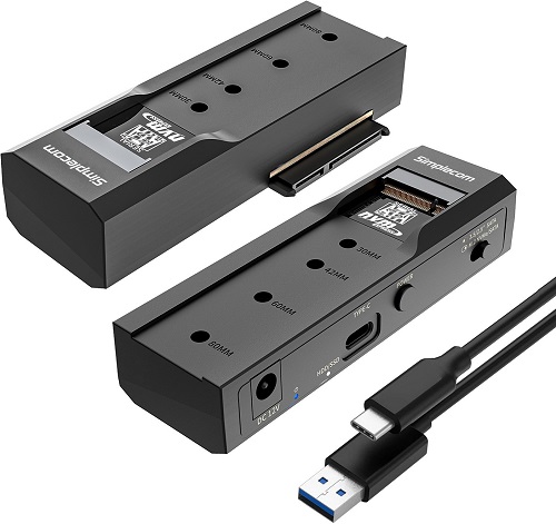 Simplecom SA536, USB to M.2 and SATA 2-in-1 Adapter for 2.5"/3.5" HDD & NVMe/SATA M.2 SSD with Power Supply USB 3.2 G2, 1 Year Warranty - Image 2
