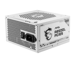 MSI MAG A850GL PCIE5 WHITE, 850W MSI PSU - MAG A850GL PCIE5 WHITE - ATX3.0 80 PLUS GOLD CERTIFIED, FULL MODULAR. 7yrs
