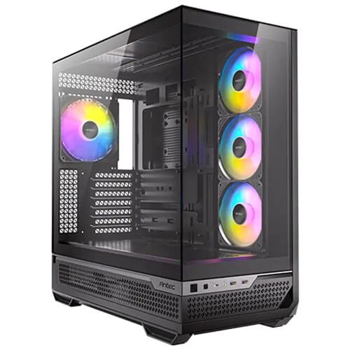 Antec C7-ARGB, E-ATX Seamless Panoramic 270 View, USB-C, 4x ARGB PWM Fans. Side Radiator Support. RTX 4090, Back Connect MBs, Flip Door, Black Case