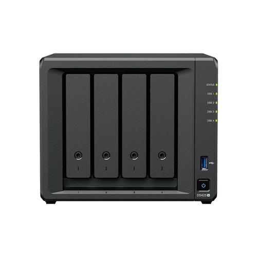 Synology DS425+, Diskstation, NAS 4-Bay 3.5" Diskless, Intel Celeron J4125 1x1GbE + 1x2.5GbE, 2GB RAM, 2xUSB3.2, 3 Year Warranty