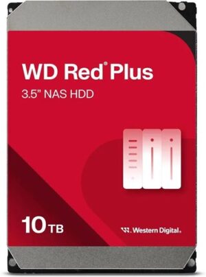 Western Digital WD100EFGX, WD Red Plus NAS HDD, 10TB, 3.5", SATA 6Gb/s, 7200RPM, 512MB Cache, 180TBW, MTBF: 1,000,000 Hours, 3 Year Warranty