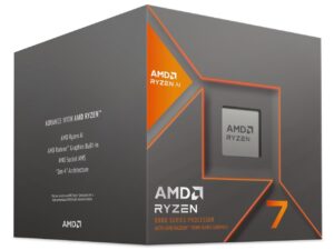 AMD 100-100001236BOX, Ryzen 7-8700G, AM5 Socket, 8 Core, 16 Threads, Base: 3.8GHz, Turbo: 5.1GHz, 24MB Cache, TDP: 65W, 3 Year Warranty
