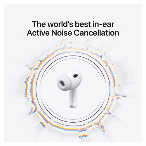 Apple MFHP4X/A, AirPods Pro 3 Wireless Earbuds, up to 4x more Active Noise Cancellation, Adaptive Audio, Dual Beamforming Mic, BT 5.3, USB-C MagSafe Charging Case Qi‑certified, Apple H2 Chip, IP57 Dust/Sweat/Water Resistant, 1 Year Warranty - Image 3