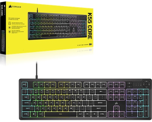 Corsair CH-9226C65-NA, K55 CORE Black, RBRDME ZND, RGB, Gaming Keyboard, 2 Year Warranty - Image 4