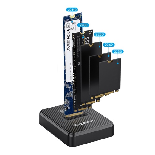 Simplecom SD511, M.2 SSD Docking Station NVMe and SATA Dual Protocol, USB 3.2 Gen 2, 10Gbps, USB-C interface compliant with USB 3.2 Gen 2 standard, 1 Year Warranty - Image 4