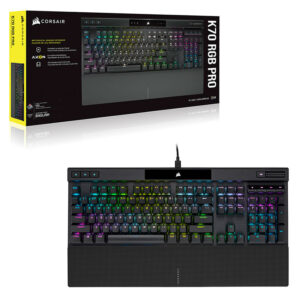 Corsair CH-9109412-NA, K70 Pro Mechanical Gaming Keyboard, USB-A, Wired, Cherry MX Brown, RGB, Black, 2 Year Warranty