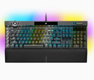 Corsair CH-912A01A-NA, K100 RGB Optical-Mechanical Gaming Keyboard, RGB, Corsair OPX, Wired: 2 xUSB 3.0, 3.1 Type-A, Black, 1 Year Warranty