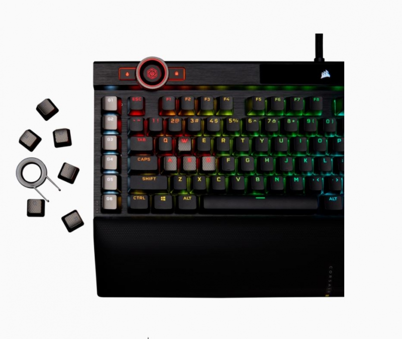Corsair CH-912A01A-NA, K100 RGB Optical-Mechanical Gaming Keyboard, RGB, Corsair OPX, Wired: 2 xUSB 3.0, 3.1 Type-A, Black, 1 Year Warranty - Image 19