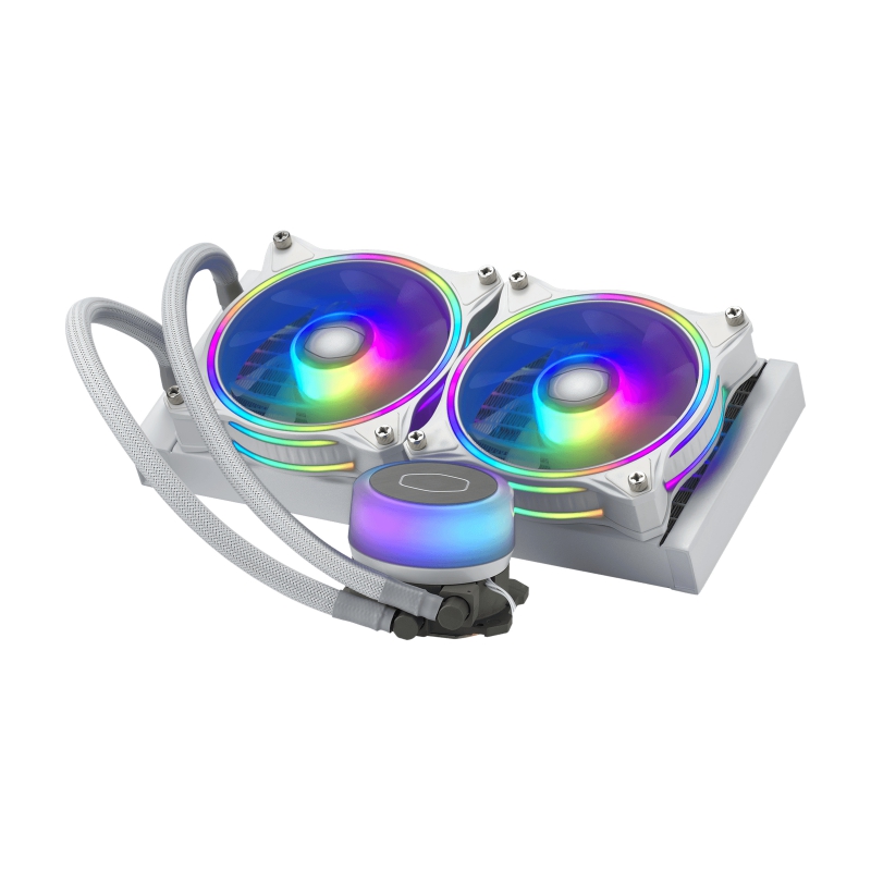 Cooler Master MLX-D24M-A18PW-R1, MasterLiquid ML240 Illusion White Edition, Size: 2x120mm, Socket: Intel LGA 1700/1200/2066/2011-v3/2011/1151/1150/1155/1156, AMD AM4/AM3+/AM3/AM2+/AM2/FM2+/FM2/FM1, RGB, 3 Year Warranty