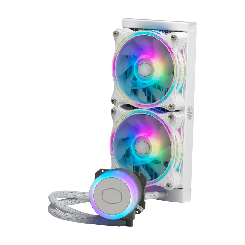 Cooler Master MLX-D24M-A18PW-R1, MasterLiquid ML240 Illusion White Edition, Size: 2x120mm, Socket: Intel LGA 1700/1200/2066/2011-v3/2011/1151/1150/1155/1156, AMD AM4/AM3+/AM3/AM2+/AM2/FM2+/FM2/FM1, RGB, 3 Year Warranty - Image 3