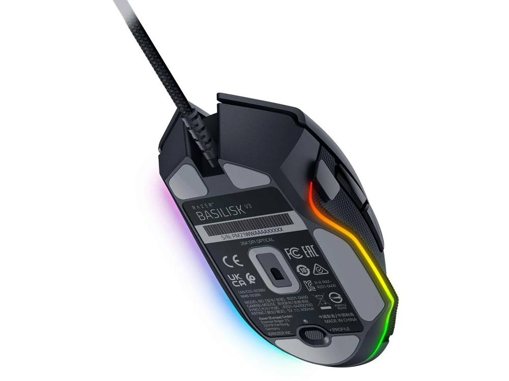 Razer RZ01-04000100-R3M1, Basilisk V3 Ergonomic Gaming Mouse, Wired, 2600dpi, RGB, Black, 2 Year Warranty - Image 5