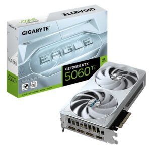 Gigabyte GV-N506TEAGLEOC ICE-8GD, Nvidia GeForce RTX 5060 Ti EAGLE OC ICE, 8GB GDDR7, Core Clock: 2617MHz, Cuda Core: TBD, 1xHDMI, 3xDP, PSU: 650W, PCIe5.0, 3 Year Warranty