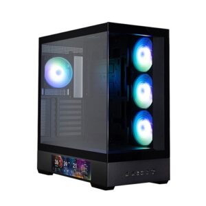 Zalman P40 DS BLACK, ATX, MID Tower, 9.1” LCD Display, Tempered Glass, Drive Bays: 2x2.5"/3.5", Expansion Slot: 7, Fan: 120mm, Motherboard Support: ATX, Micro-ATX, Mini-ITX, 1 Year Warranty