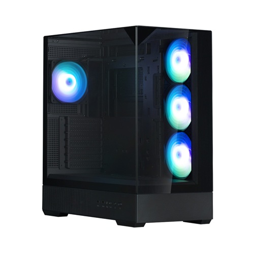 Zalman P40 Prism PLUS BLACK, ATX, Mid Tower, Drive Bays: 4 x Combo(2.5” or 3.5”) (Max. 5 x 2.5" or 4 x 3.5" ), Expansion Slot: 7, Fan: 120mm, Motherboard Support: ATX / mATX / Mini-ITX, 1 Year Warranty - Image 2