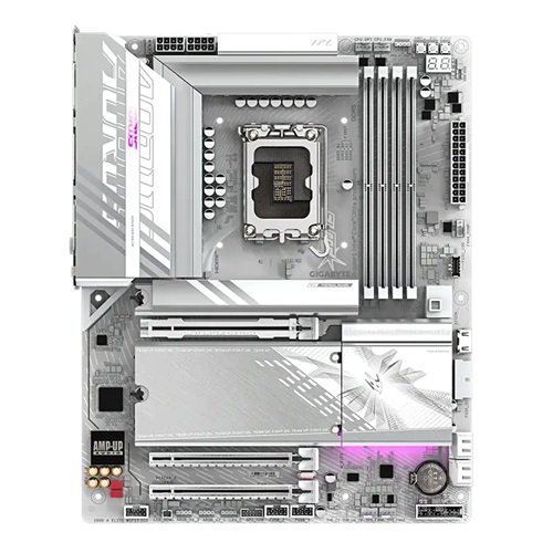 Gigabyte Z890 AORUSELITE WF7 ICE, Intel LGA 1851 ATX Motherboard, 4x DDR5 ~256GB, 3x PCI-E x16, 4x M.2, 4x SATA, 5x USB 3.2, 1x USB-C, 4x USB 2.0, 3 Year Warranty - Image 4