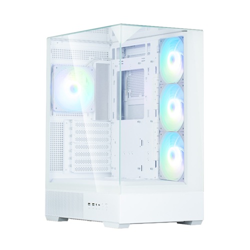 Zalman P40 PRISM PLUS WHITE, ATX, Mid Tower, Drive Bays: 4 x Combo(2.5” or 3.5”) (Max. 5 x 2.5" or 4 x 3.5" ), Expansion Slot: 7, Fan: 120mm, Motherboard Support: ATX / mATX / Mini-ITX, 1 Year Warranty - Image 2