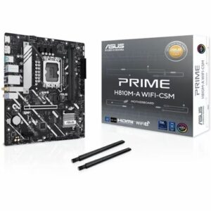 Asus PRIME H810M-A WIFI-CSM, Micro ATX, Intel Socket LGA1851, 2xDDR5, 2xPCIe 4.0, 2xM.2+4xSATA, 1xDP, 1xHDMI, 1xGbE LAN, Wireless AX+Bluetooth, 2xUSB 3.0, 4xUSB 2.0, 3 Year Warranty