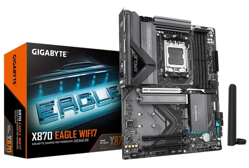 Gigabyte GA-X870-EAGLE-WIFI7, ATX, AMD AM5, 4xDDR5, 3xM.2, 4xSATA, RAID, 3xPCIe, 1xHDMI, 2xUSB4 Type-C with DP-Alt Mode, 4xUSB2.0, 4xUSB3.2, GbE LAN, Wi-Fi 7+Bluetooth, 3 Year Warranty