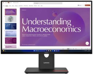 Lenovo 64B9GAR1AU, ThinkVision T24d-40, 23.8" FHD IPS Monitor, 1920x1080, 16:9, 4ms, 1xHDMI, 2xDP, USB-C, LAN, Speakers, VESA, Height Adjustable, Swivel, Pivot, Tilt, 3 Year Warranty.