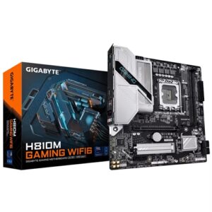 Gigabyte GA-H810M-GAMING-WIFI6, Micro ATX, Intel LGA 1851, 2xDDR5, 1xM.2, 4xSATA 6Gb/s, RAID, 2xPCIe, 1xHDMI, 1xDP, GbE LAN, Wireless AX+Bluetooth, 1xUSB3.2, 5xUSB2.0, 3 Year Warranty