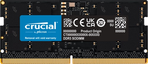 *Limits Apply, contact your AM* Crucial CT8G56C46S5, SODIMM, DDR5 8GB(1x8GB), 5600MHz, CL46, 1.1V, Limited Lifetime Warranty