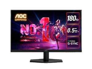 AOC Q27G40E, 27" QHD IPS Monitor, 2560x1440, 16:9, 1ms, 180Hz, G Sync, 1xHDMI, 1xDP, VESA, Tilt, 3 Year Warranty