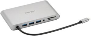 Kensington K33853WW, UH1440P USB-C Mobile Dock, 5Gbps Dual Video Driverless Mobile Dock – 85W Pass-Through Power – DP/HDMI/VGA, 3 Year Warranty