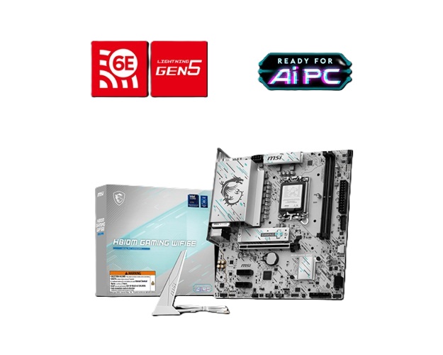 MSI PRO H810M-GAMING WIFI6E, Micro ATX, Intel LGA 1851, 2xDDR5, 1xM.2, 4xSATA 6Gb/s, 1xHDMI, 1xDP, 3xPCIe, 5G LAN, Wireless AX+Bluetooth, 1xUSB-C, 2xUSB-A, 4xUSB2.0, 3 Year Warranty