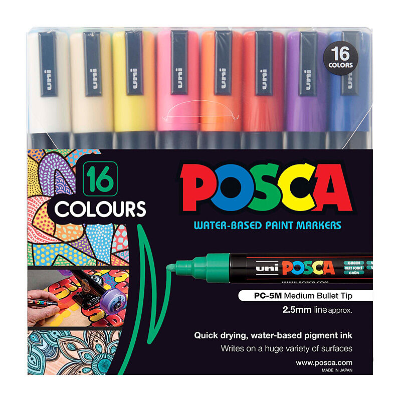 Posca PC-5M MedBlt Mk Ast Pk16