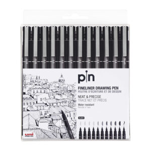 uni Pin Fine Liner Asst Pk12
