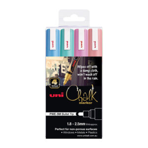 uni Chalk Mrkr Blt Metallc Pk4