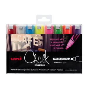 uni Chalk Mrkr Chisel Ast Pk8
