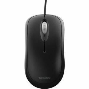 Incase P58-00065, Microsoft Mouse USB, PS/2, Optical, 3 Programmable Button, Cable, 800 Dpi, Scroll Wheel, Symmetrical, Black, 1 Year Warranty