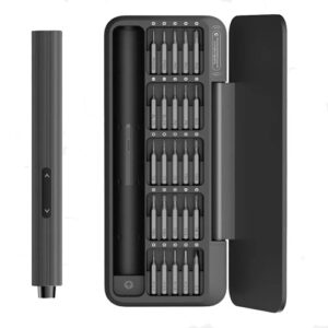 HOTO HTE0010GL, Precision Electric Screwdriver Set, 25 in 1 Magnetic Driver Bits Set, Built-In Magnetizer, 25 Precision Bits, One-Press Operation, Durable & High Quality, Rechargeable Battery, Compact & Portable & Lightweight, 1 Year Warranty