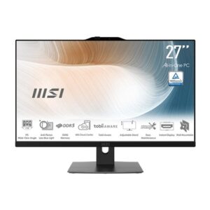 MSI MODERN AM272P 1M-1218AU, AIO, 27" FHD Screen, Intel Core i5-120U, 16GB DDR5 RAM, 1TB NVMe SSD, Keyboard+Mouse, Webcam, Wireless AX+Bluetooth, Windows 11 Pro, 3 Year Onsite Warranty
