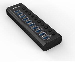 Volans VL-HB10S, 10 Ports USB Charging Hub, 10xUSB-A 3.0 Ports, Black, 1 Year Warranty