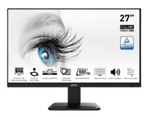 *Sale Till 11th JAN 2026* MSI PRO MP273A, 27" IPS, 1920x1080, 16:9, 1ms, 100Hz, Adaptive-Sync, 1xHDMI, 1xDP, 1xD-Sub, Speakers, VESA, Tilt, 3 Year Warranty