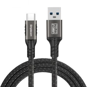 Simplecom CAU510, USB-A to USB-C Data and Charging Cable, Cable Length: 1m, Black, 1 Year Warranty